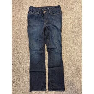 Eddie Bauer Jeans Women 4 Blue Barely Boot Classic Fit Dark Wash Stretch Denim
